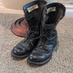 VTG Military Corcoran Black Men's Pair-a-troop WW2 Korea War Boots - NAMED
